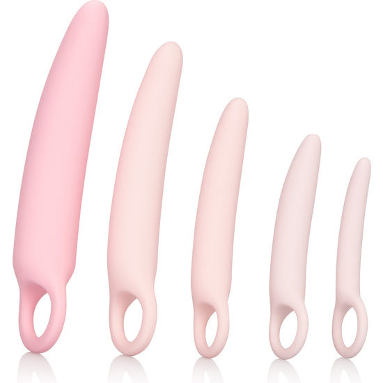 Set di dilatatori in silicone CALEXOTICS Inspire, 5 pezzi, con diverse dimensioni e forme per uso personale.