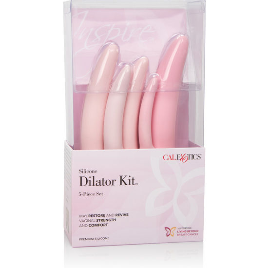 Set di 5 dilatatori in silicone CALEXOTICS Inspire, strumenti per il benessere e il piacere, visibili in questa immagine.
