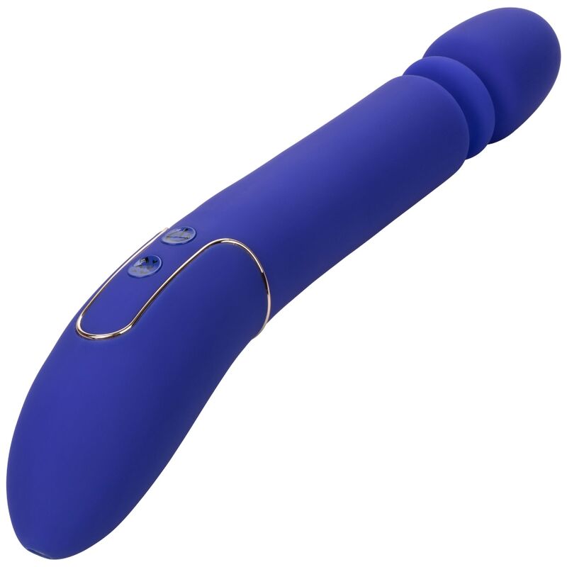 Calexotics ShameLess Slim Thumper blu, vibratore compatto con design ergonomico e superficie liscia, ideale per stimolazione.