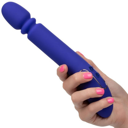 Calexotics ShameLess Slim Thumper Blu, dispositivo di massaggi vibranti blu con design compatto e ergonomico per il piacere.