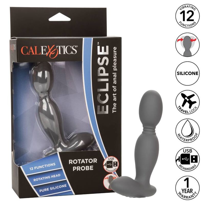 Sonda rotante CALEXOTICS in silicone con design ergonomico e funzionale, ideale per stimolazione e piacere personale.