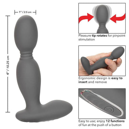 Sonda rotante Calexotics con design elegante, dotata di motore potente e superficie liscia per piacere e stimolazione.