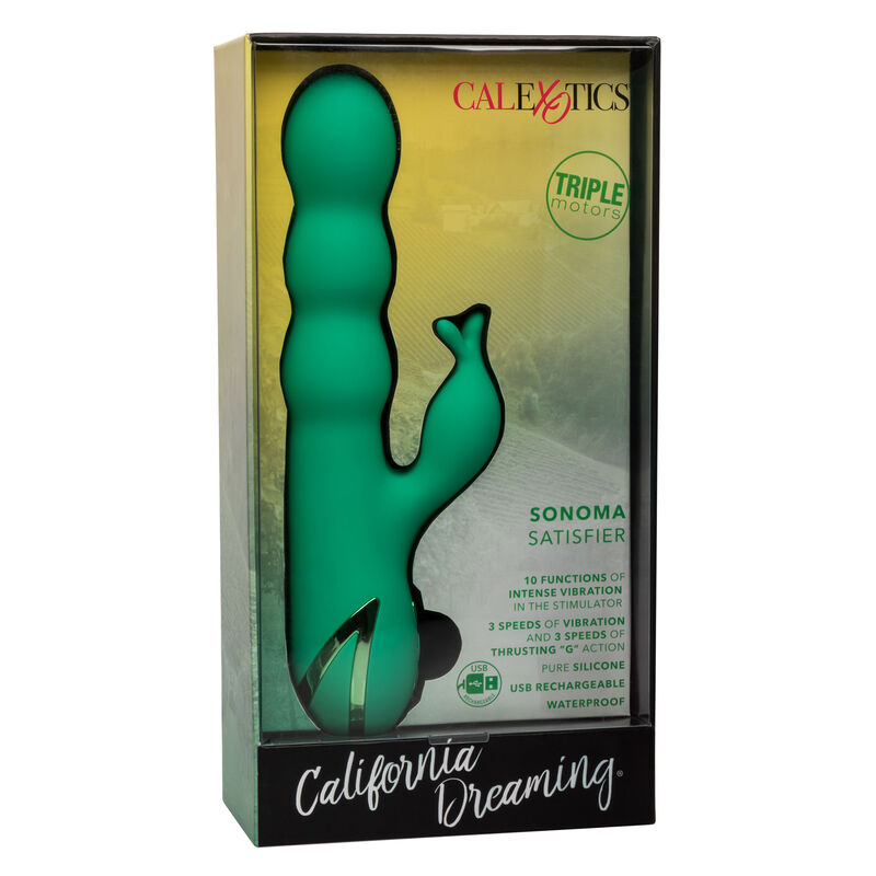 Calexotics Sonoma Soddistatto Verde, giocattolo erotico verde con design ergonomico, visibile nell'immagine.