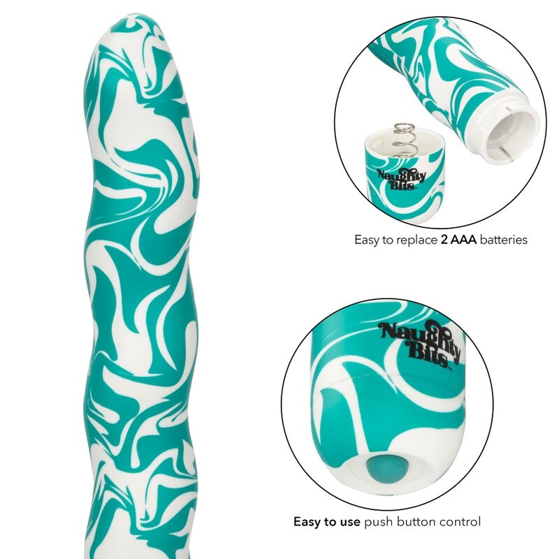 Calexotics Squiggle Dick personale, giocattolo sessuale maschile con design intagliato e realistico, in dettaglio nell'immagine.
