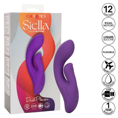 Calexotics Stella Dual Pleaser viola, accessorio intimo in morbido tessuto viola con dettagli eleganti, ideale per giochi di ruolo e intimità.