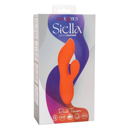 Calexotics Stella Dual Teaser arancione, giocattolo sessuale con design ergonomico e doppio stimolatore, immagine frontale.