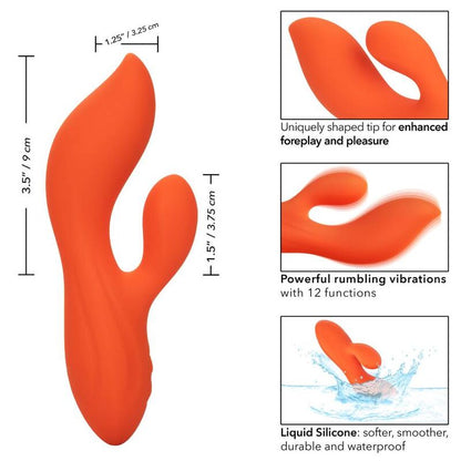 Calexotics Stella Dual Teaser Arancione, giocattolo per adulti con design a doppio stimolo e colore arancione vibrante.