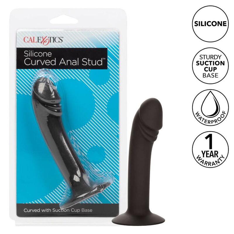Calexotics Studio Anale Curvo, sex toy anale con forma curva e dettagli realistici, in silicone di alta qualità.