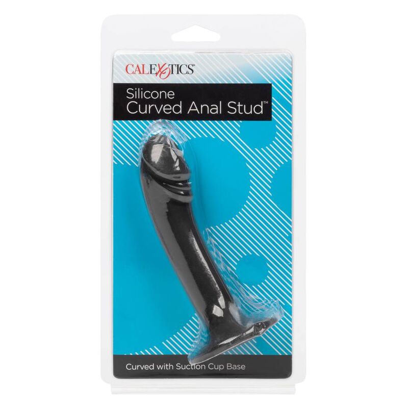 Stimolatore anale curvo CALEXOTICS Studio Anale Curvo, in silicone nero, con design ergonomico e superficie liscia.