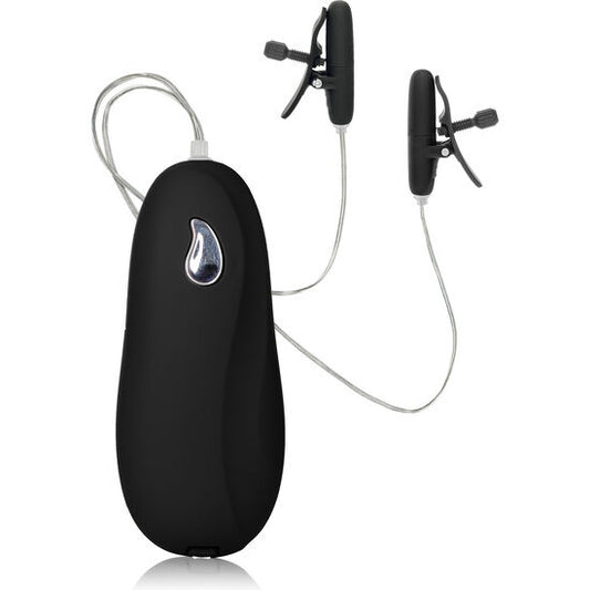 Calexotics Teager riscaldati vibratore nero, silicone morbido, design ergonomico e funzionale, immagine del prodotto.