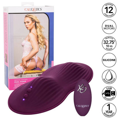 Telecomando dual rider CALEXOTICS con pulsanti e display, frontale e dettagliato, per controllo sicuro e facile.