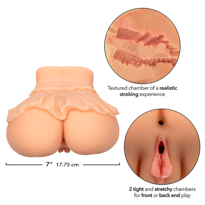 Masturbatore doppio CALEXOTICS The Peep Show Girl in materiale realistico Flesh, dettagli interno visibile.