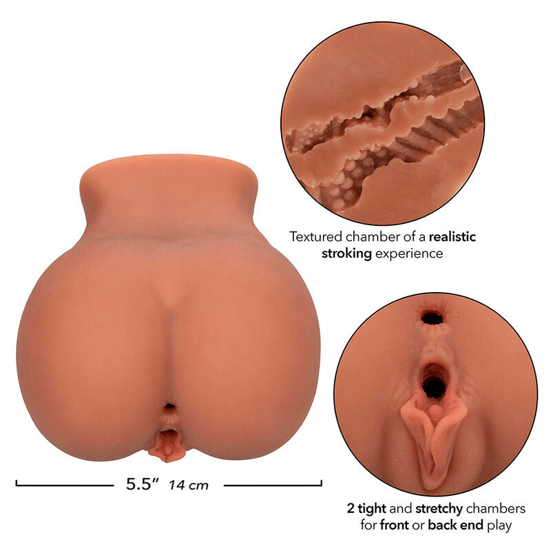 Masturbatore doppio CALEXOTICS The Roller Babe in materiale realistico Flesh, design dettagliato e morbido per piacere.