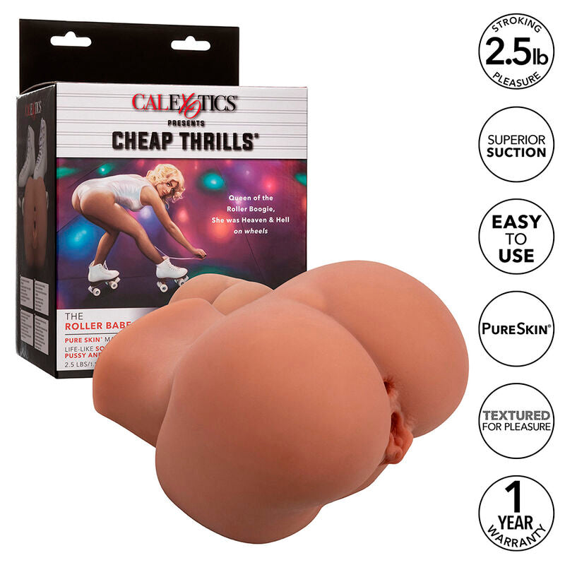 Masturbatore realistico CALEXOTICS The Roller Babe Doppio Flesh, design dettagliato e texture realistica per piacere intenso.