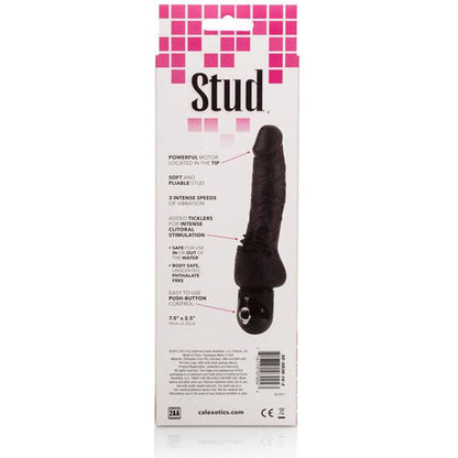 Vibratore nero Power Stud Cliterrific di CALEXOTICS, robusto e dettagliato, visibile in questa immagine.