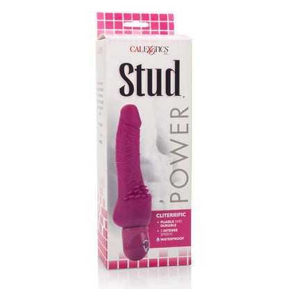 Vibratore rosa Power Stud Clitteriffic di CALEXOTICS, dettaglio del design e superficie liscia, ideale per stimolazione clitoridea.