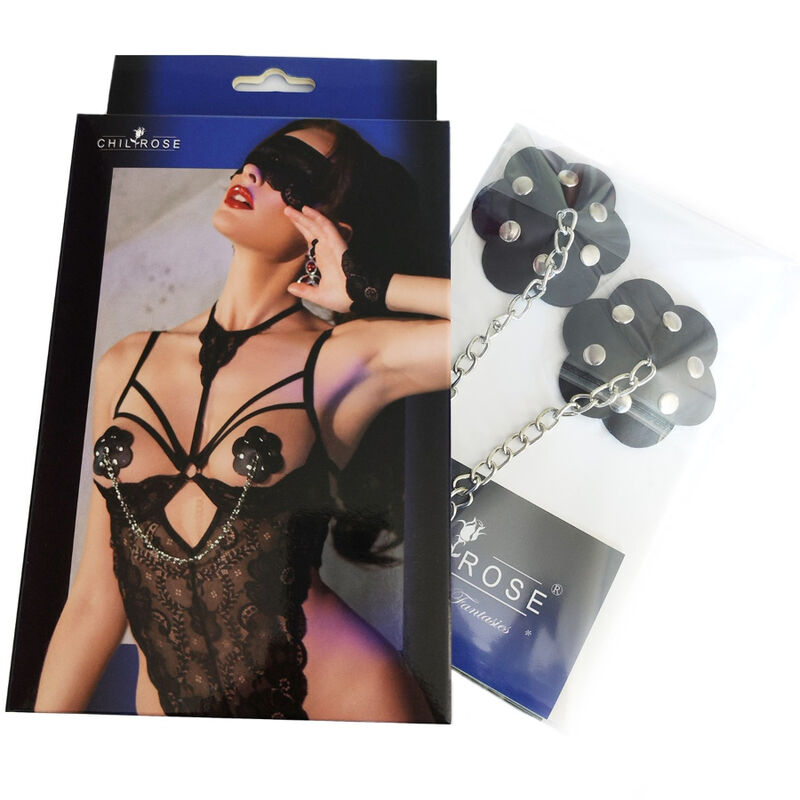 Coperchi per capezzoli nero CHILIROSE CR 4675, accessori sexy e decorativi per lingerie e gioco di ruolo.