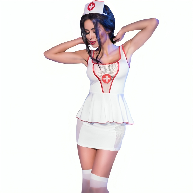Costume da infermiera Chilirose CR 4160 con top e gonna in taglia S/M, abbigliamento sexy e femminile per cosplay e feste.