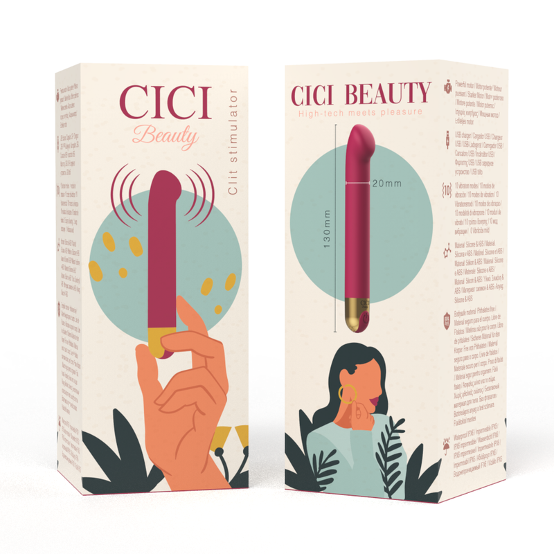 Stimolatore clitoride in silicone della linea CICI BEAUTY, design elegante e dettagli realistici per piacere e comfort