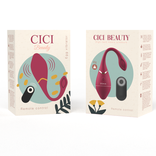 Vibratore a forma di uovo in silicone premium di CICI BEAUTY con telecomando, morbido e dettagliato per stimolazione.