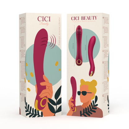 Vibratore del punto G in silicone premium CICI BEAUTY, dettaglio del prodotto con superficie liscia e design ergonomico.