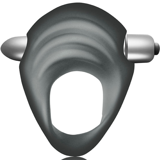 Anello vibrante per il pene CLIMAXIMUM AVIO Bullet, dispositivo in silicone nero con stimolatore vibrante, visibile in primo piano.