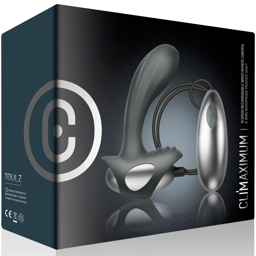 Massaggiatore prostatico Climaximum con cavo Toulz, design ergonomico e superficie liscia per il massimo comfort e stimolazione
