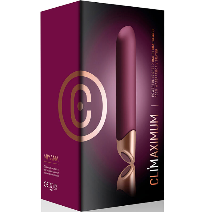 Vibratore classico Miyana di CLIMAXIMUM, design elegante e forma ergonomica, ideale per stimolazione piacevole e rilassante