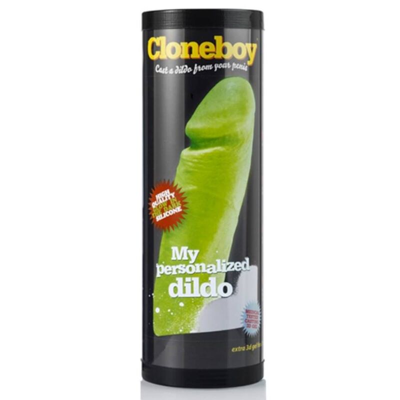 Kit Cloner Penis CLONEBOY con effetto glow in the dark, include dettagli del dispositivo e accessori per la creazione di cloni.