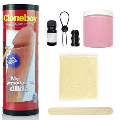Kit per cloner del pene CLONEBOY con strumenti e materiali per creare repliche realistiche del pene.