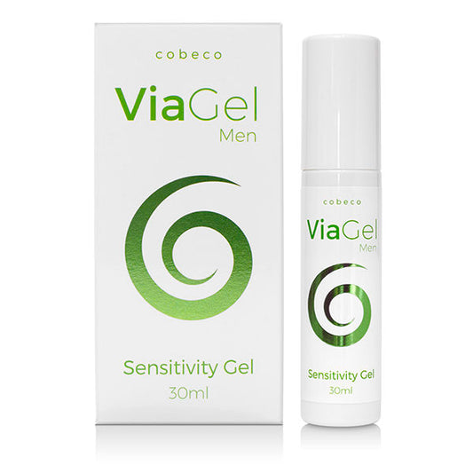 Gel intimo COBECO VIAGEL per uomo, confezione da 30 ml, visibile in bottiglia con etichetta blu e dettagli bianchi.