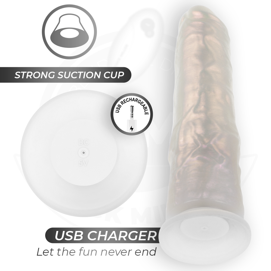 Dildo con ventosa COCK MILLER, luci e vibrazione, telecomando, colore bianco, lunghezza 21,5 cm, materiale sicuro e resistente.