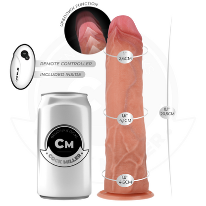 Dildo iperrealistico COCK MILLER con ventosa e telecomando, lunghezza 20,5 cm, dettagli realistici e design ergonomico.