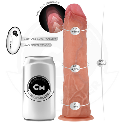 Dildo iperrealistico Cock Miller con ventosa, telecomando, 21,5 cm, dettagli realistici e stimolanti.