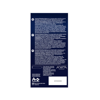 Confezione di 24 preservativi CONTROL ADAPTA con dettagli e logo visibili, ideale per protezione e comfort.