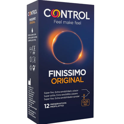 Condomini CONTROL FINISSIMO CONTROL CONDOMS, 12 pezzi, confezione con profilato sottile e discreto.