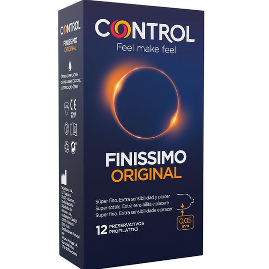 Condomini CONTROL FINISSIMO CONTROL CONDOMS, 12 pezzi, confezione con profilato sottile e discreto.