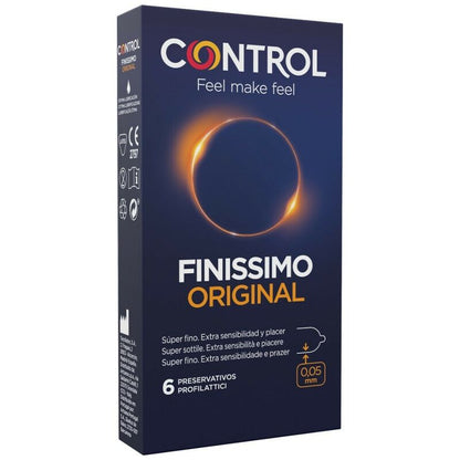 Confezione di 6 preservativi CONTROL FINISSIMO ORIGINALE, prova di sicurezza e comfort di alta qualità.