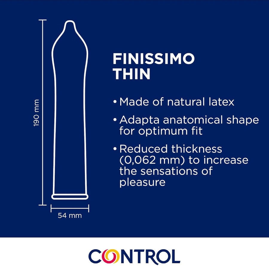 Preservativi CONTROL Finissimo Senso, confezione da 144 unità, morbidi e sottili per maggiore sensibilità e comfort.