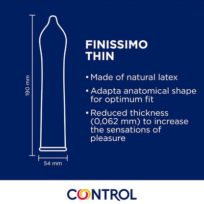 Preservativi CONTROL Finissimo Senso, confezione da 144 unità, morbidi e sottili per maggiore sensibilità e comfort.
