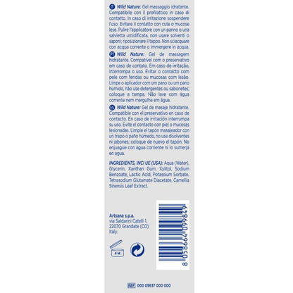 Gel da massaggio CONTROL Wild Nature 3 in 1, naturale, idratante e rilassante, in flacone da 200 ml, marca CONTROL LUBES.