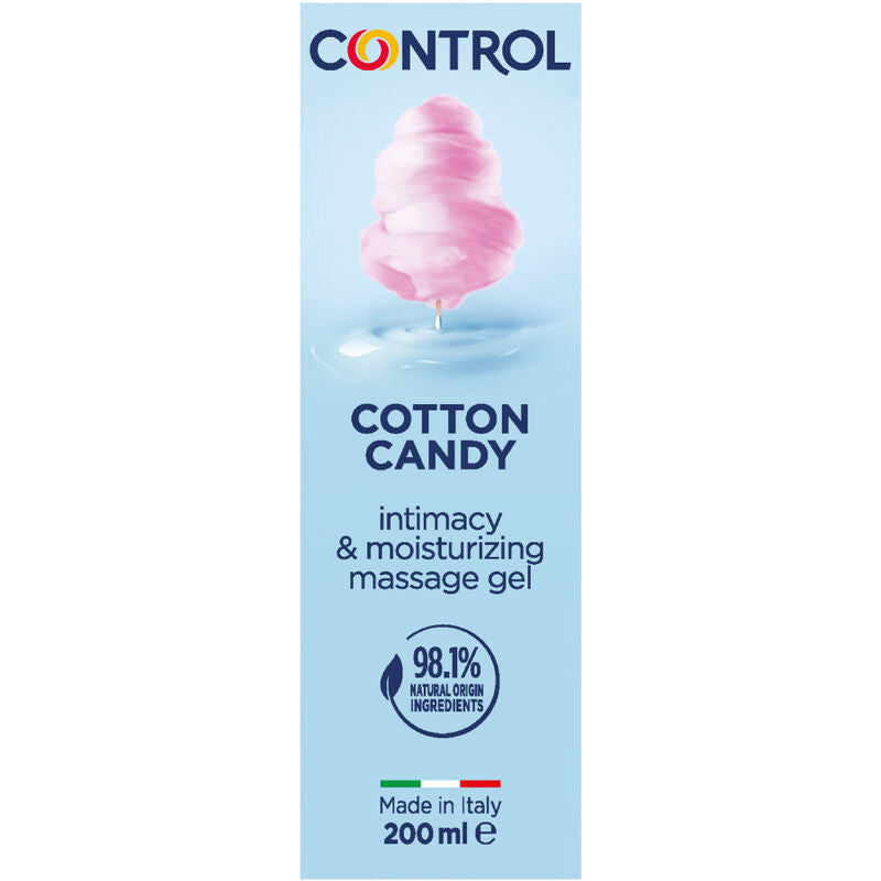 Gel da massaggio CONTROL Zucchero Fiotato 3 in 1, 200 ml, con texture cremosa e delicata per relax e piacere.