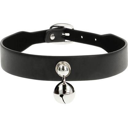 Collana in pelle vegana Coquette Chic Desire con sonaglio, accessorio elegante donna, dettaglio visibile in immagine