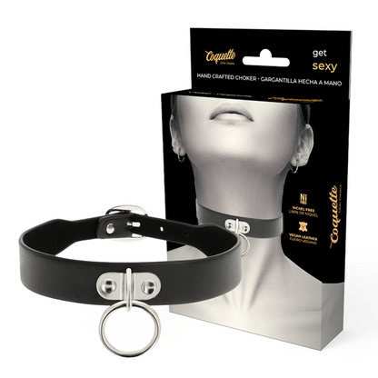 Collana in pelle vegana Coquette Chic Desire, accessorio fetish donna, con dettagli eleganti e stile raffinato.