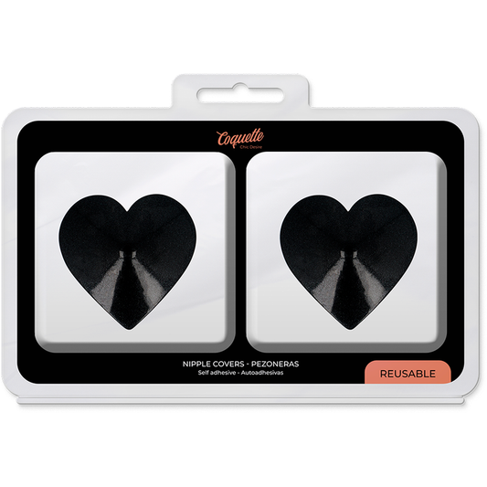 Coprite capezzoli nero con cuori di Coquette Accessories, design chic e femminile, ideale per look sensuale e raffinato