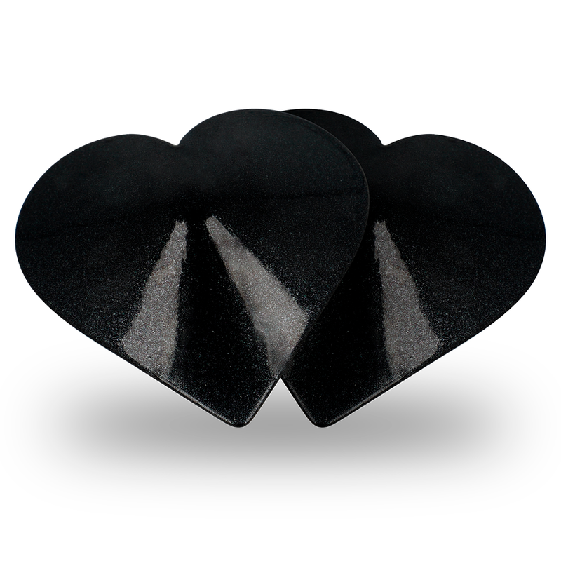 Copri capezzoli nero con cuori di Coquette Accessories, design chic e femminile, ideale per lingerie e look sensuali.