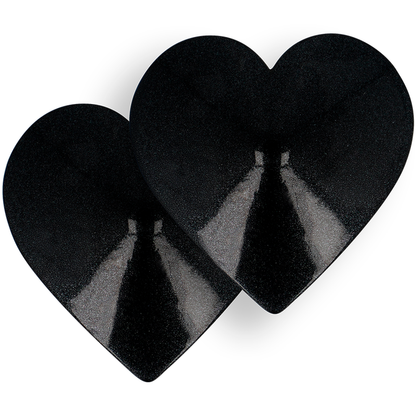 Copra capezzoli nero con cuori, accessori Coquette Chic Desire, copri capezzoli sexy e alla moda per donna.