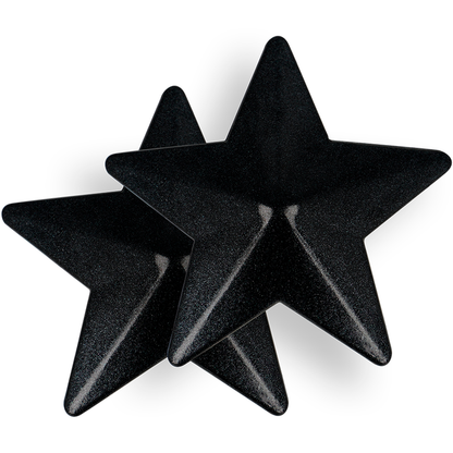 Copripezzi Coquette Chic Desire Black Stars di Coquette Accessories, con dettaglio di stelle nere in morbido tessuto.
