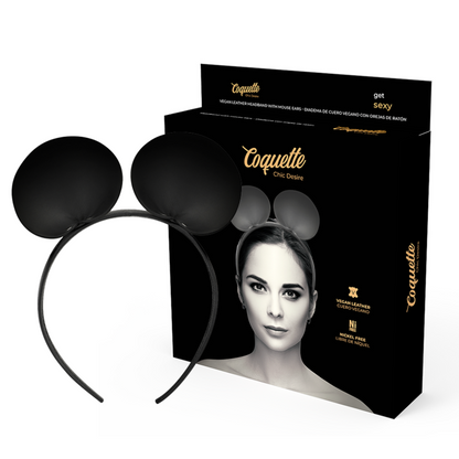 Fascia Coquette Chic Desire con orecchie da topo, accessorio di moda elegante e divertente per costume o travestimento.