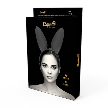 Fascia con orecchie di coniglio Coquette Chic Desire, accessorio elegante con orecchie di coniglio in tessuto bianco.